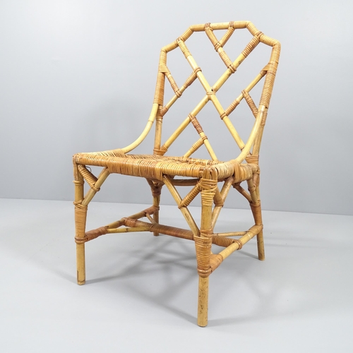 2039 - A Chippendale style bamboo and rattan side chair by Dryad of Leicester, with maker's label.