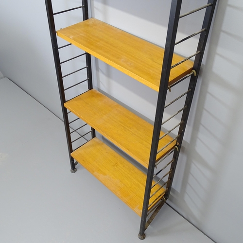 2500 - A mid-century Staples Ladderax bookcase/shelving unit, with five adjustable shelves. 63x163x20cm.