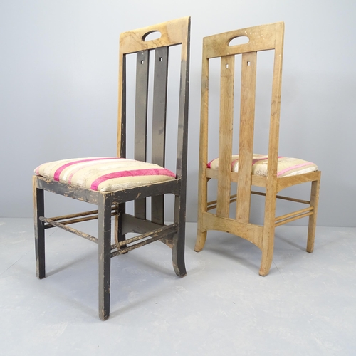 2514 - A set of four oak Mackintosh style chairs, with drop in seats.