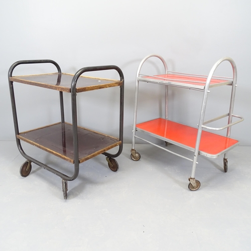 2516 - Two similar mid-century drinks trolleys. Largest 64x75x41cm