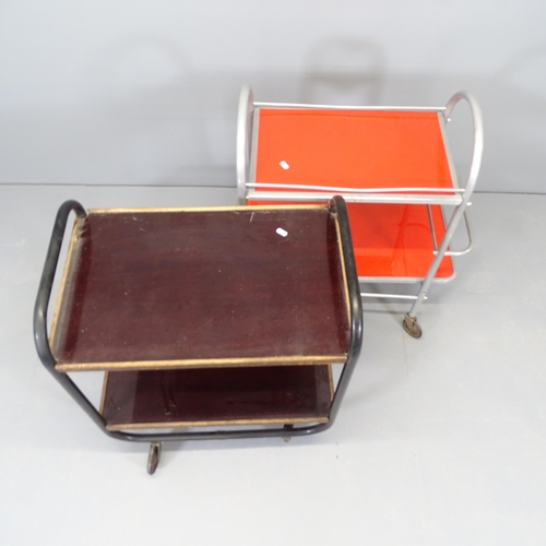 2516 - Two similar mid-century drinks trolleys. Largest 64x75x41cm