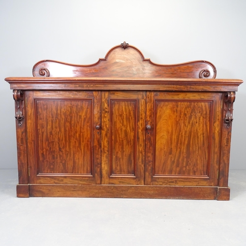 2522 - A 19th century mahogany sideboard in two sections, with raised back and cupboards under. 169x127x52c... 