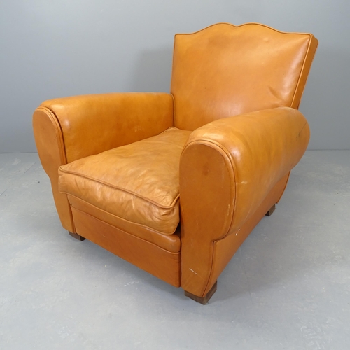 2539 - A leather upholstered club armchair. Overall 90x80x90cm