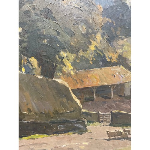 503 - Edwin Byatt RI (1888  - 1948), a Sussex farm, oil on canvas, signed, 60cm x 85cm, framed