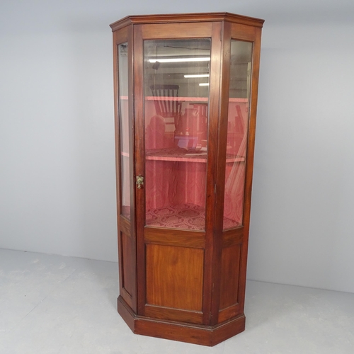 2565 - An antique mahogany corner display cabinet. 80x170x58cm.