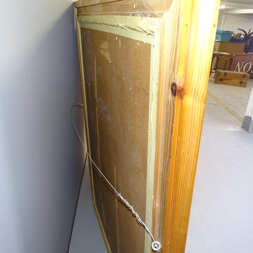 2583 - A pair of large modern pine framed wall mirrors. 108x140cm.