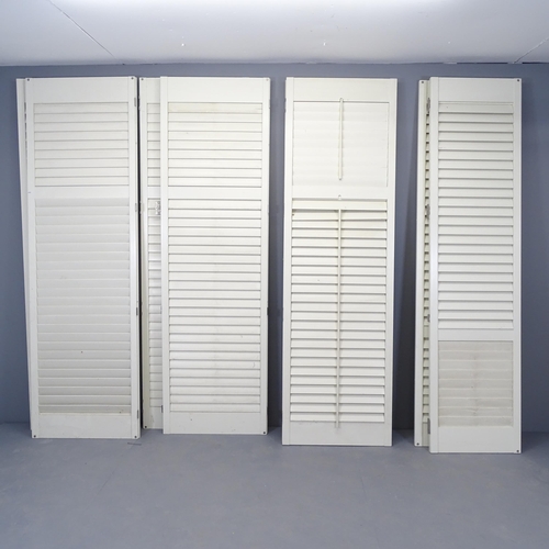 2597 - Four pairs of modern internal shutters, plus one spare, with frames. Three pairs at 61x204cm, smalle... 