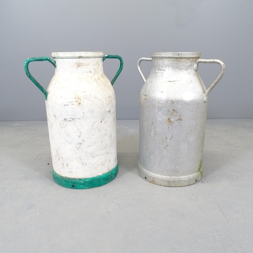 2615 - A pair of galvanised French milk churns. 40x50cm.