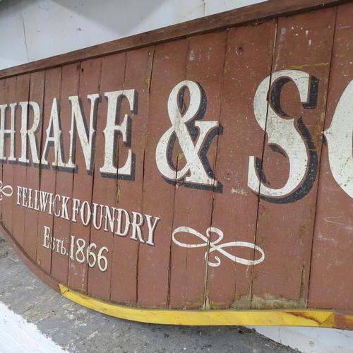 2625 - A large vintage painted wooden sign, 