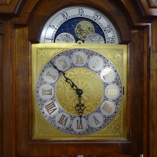 2643 - A modern American longcase clock with label for The Emperor Clock Company Ltd, having an 11