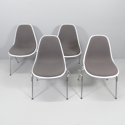 2069 - Charles Eames for Vitra, a set of four DSS upholstered side chairs, dated 2014, with maker's marks a... 