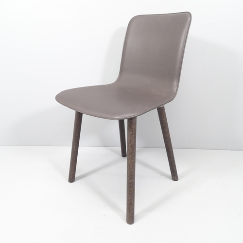 2082 - Jasper Morrison for Vitra, a premium edition Hal Leather Wood chair with impressed maker's marks. RR... 