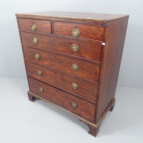 2087 - An Irish George III mahogany chest of two short and four long drawers, with label for Millar and Bea... 