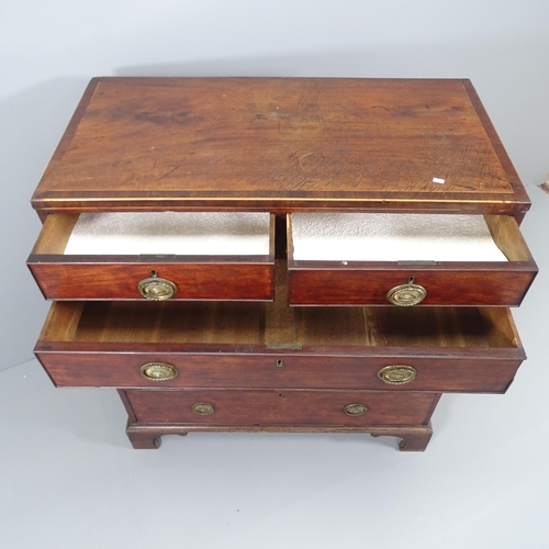 2087 - An Irish George III mahogany chest of two short and four long drawers, with label for Millar and Bea... 