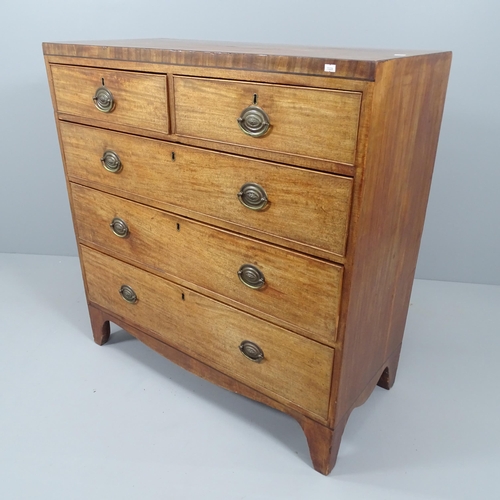 2102 - A Georgian mahogany chest of two short and three long drawers. 100x104x47cm.