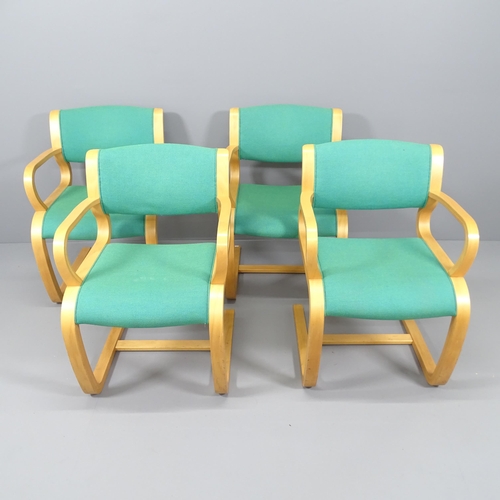 2114 - A set of four Danish bent ply chairs by Rud Thygesen and Johnny Sorensen for Magnus Olesen, designed... 