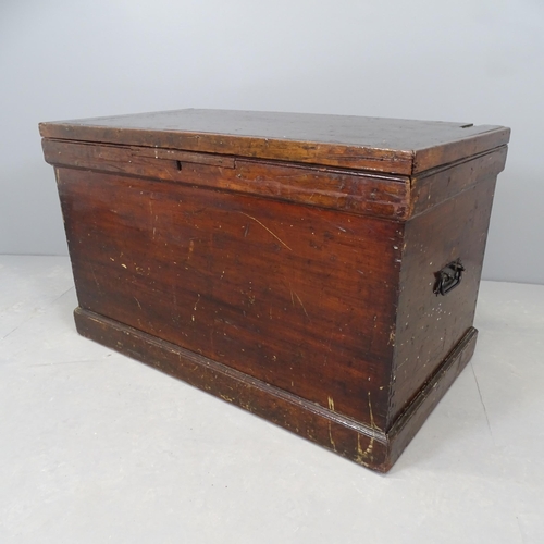 2671 - A vintage stained pine tool trunk. 92x56x50cm.