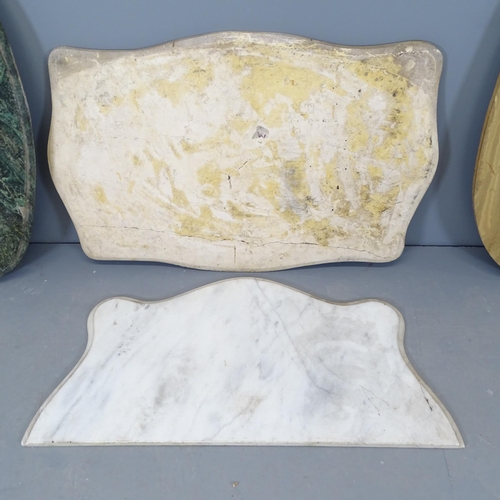 2694 - Four various marble table tops. Largest 116x70cm.