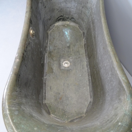 2696 - A French 19th century copper Gothic bath. 166x85x70cm