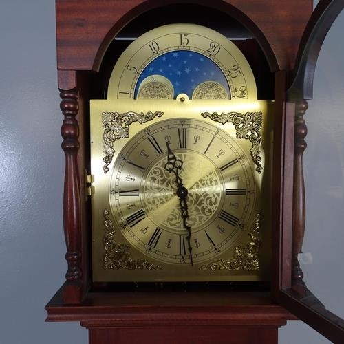 2697 - A modern mahogany cased longcase clock, with 10