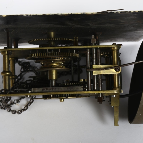 16 - BARCHAM OF TONBRIDGE - an 18ct century 30-hour clock movement, with a square enamelled dial, dial wi... 