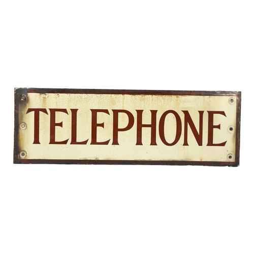 35 - A Vintage white and red enamel sign 