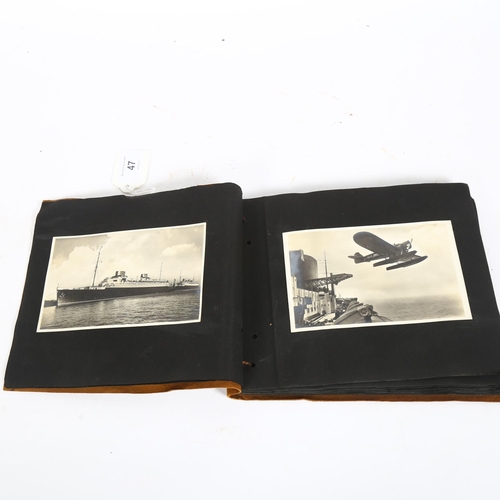 47 - RMS Viceroy of India, a camera record of a holiday - a collection of black and white photographs, in... 