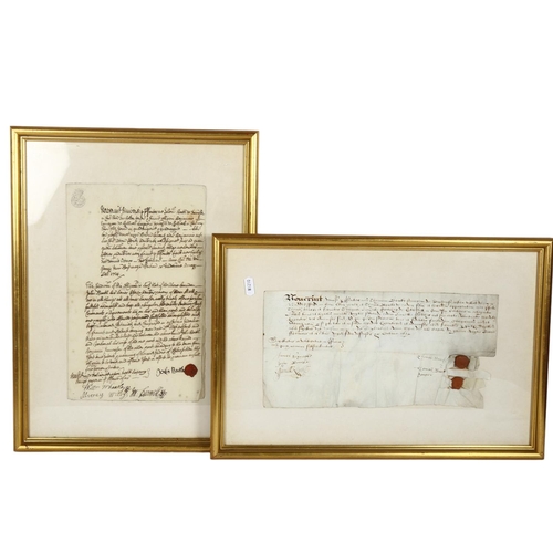 70 - An 18th century English and French document on velum, signed by John Booth, dated 1724, with 3 embos... 