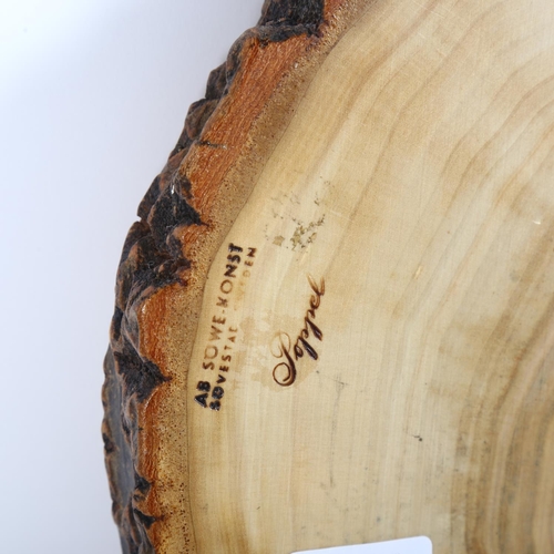 9 - AB SOWE-KONST, SOVESTAD SWEDEN -a Poppel wood bread board, diameter 47cm