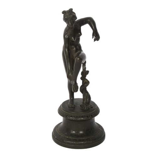 108 - A small patinated spelter figure 