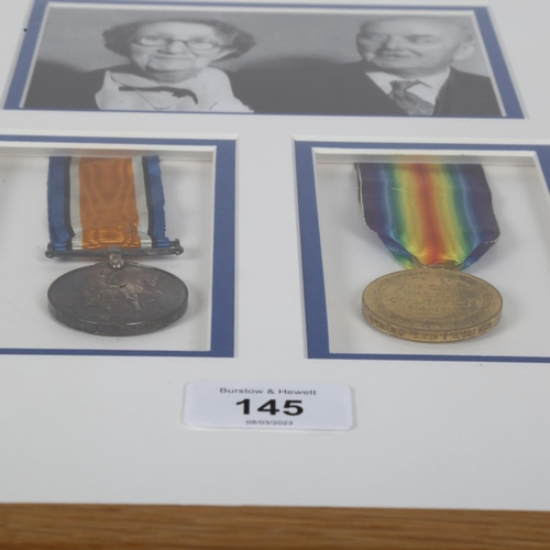 145 - WITHDRAWN - A World War I Victory medal, and a World War I War medal, named to 4325 Pte H.A. Meade 1... 