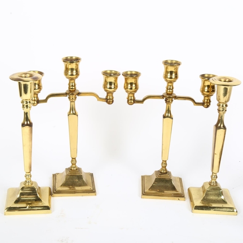 168 - 3 pairs of brass candlesticks, tallest 26cm