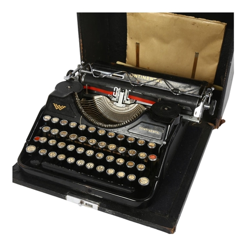 176 - An early 20th century Continental typewriter, with key-set tabulator operated from front of the mach... 