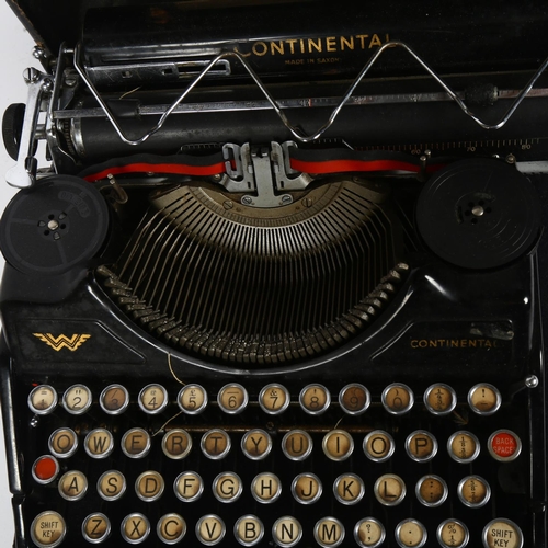 176 - An early 20th century Continental typewriter, with key-set tabulator operated from front of the mach... 