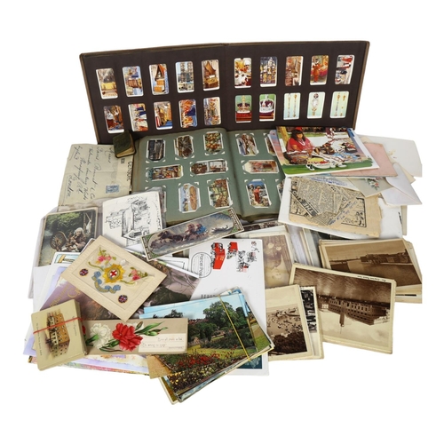 94 - A large quantity of Vintage postcards, cigarette cards and ephemera (boxful)