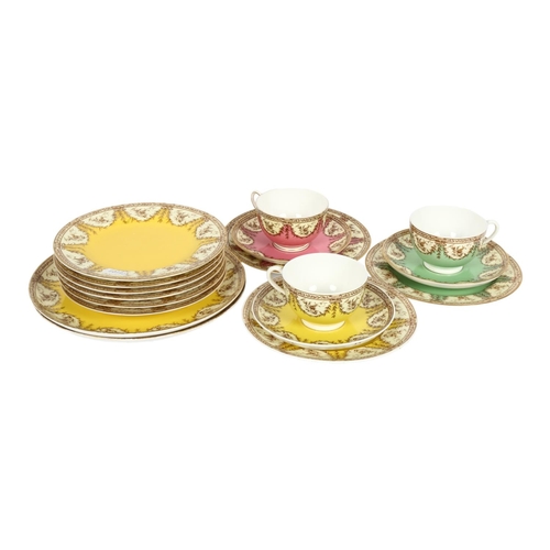 186 - 2 Royal Worcester trios, and a group of Royal Worcester china, comprising cup and saucer, 7 side pla... 