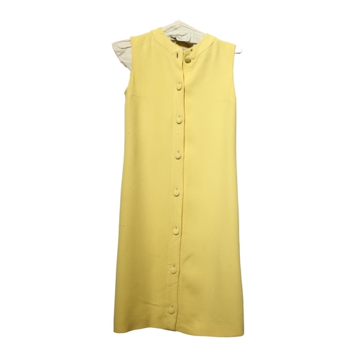 205 - PIERRE BALMAIN (PARIS) - a 1960s/70s yellow mini dress, possibly size 12 but no tag, armpit to armpi... 