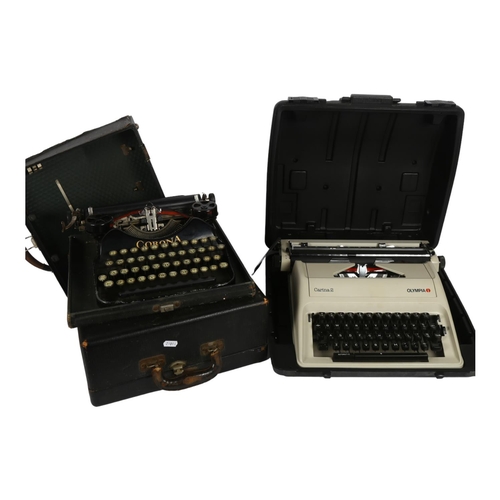 209 - CORONA - a Vintage model 4 typewriter, and a Corona Standard Vintage typewriter, both in original ca... 