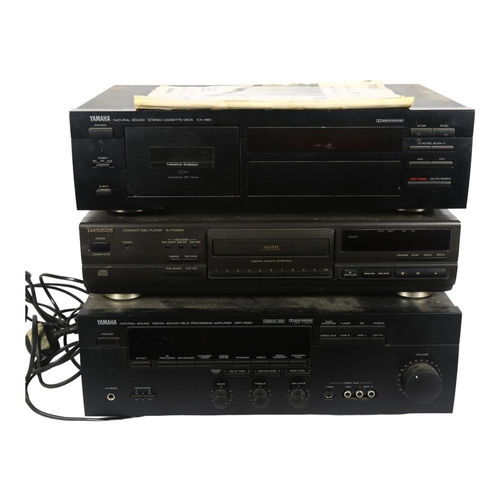 212 - A Yamaha Natural Sound digital soundfield processing amplifier, DSP-8590, a Technics compact disc pl... 