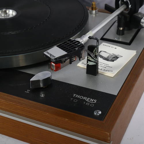 214 - THORENS - a TD160C turntable with fitted ortofon M15W super cartridge, in original packaging