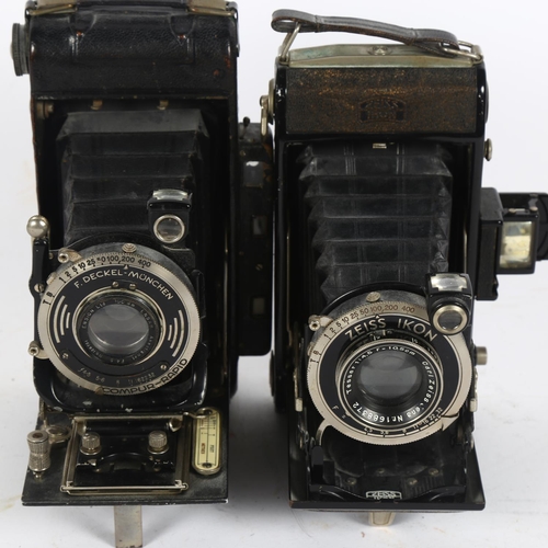 220 - Zeiss Ikon folding camera 6X9 with Compur-Rapid lens, and a F.Deckel Munchen Compur Rapid Wirgin fol... 