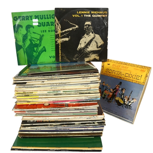 236 - A quantity of vinyl LPs, including Gerry Mulligan Quartet plus Lee Konitz Vogue L.D.E.031, Lennie Ni... 