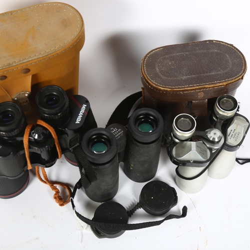 264 - A group of 3 pairs of Vintage binoculars, in original carry cases, including a pair of Miranda 10x50... 