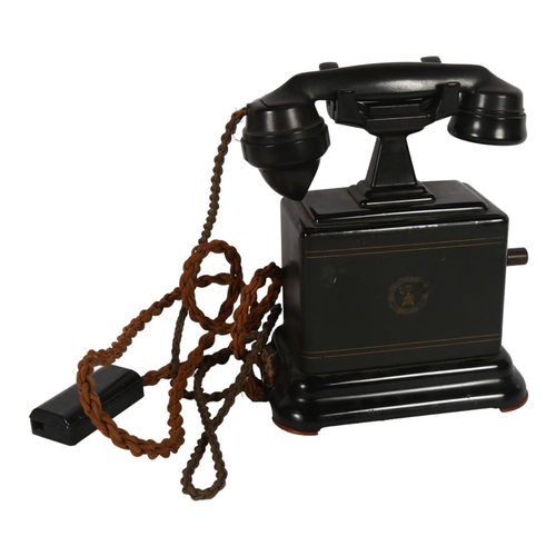 297 - An early 20th century Ericcson hand-crank desk telephone, height of telephone including receiver 30c... 