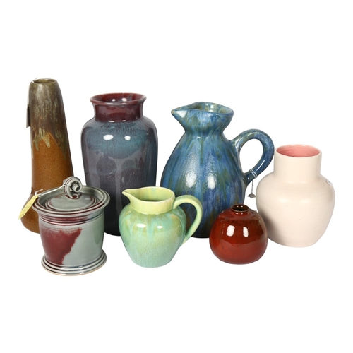 387 - A small collection of Studio pottery, including a Metenier vase, 25.5cm