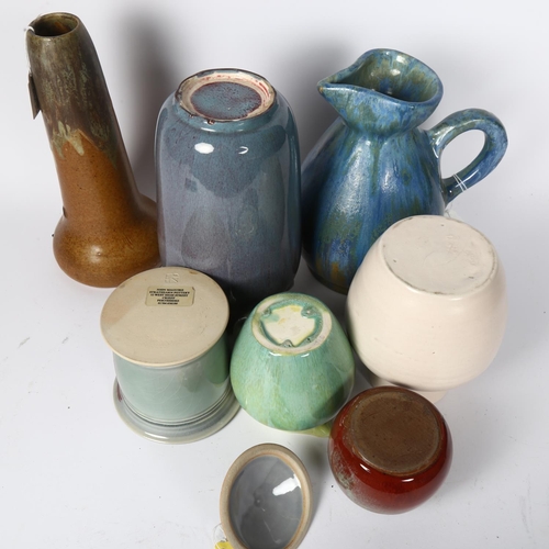 387 - A small collection of Studio pottery, including a Metenier vase, 25.5cm