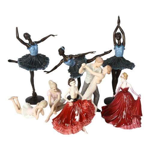 392 - 3 Shudehill ballet dancers, 2 others and 2 Coalport figures etc