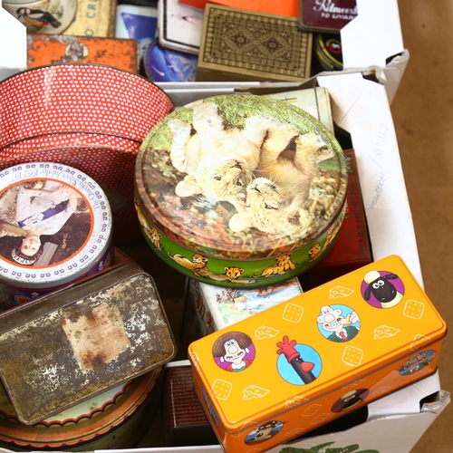 436 - 2 boxfuls of decorative Vintage tins