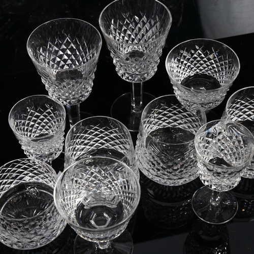 462 - A set of 6 cut-crystal tumblers, and other matching goblets, tallest 15cm