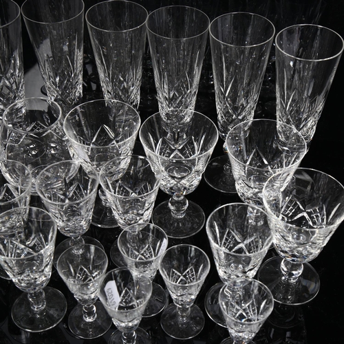 468 - Stuart Crystal Glen Garry pattern glassware, including 6 Champagne flutes, and 6 wine goblets etc